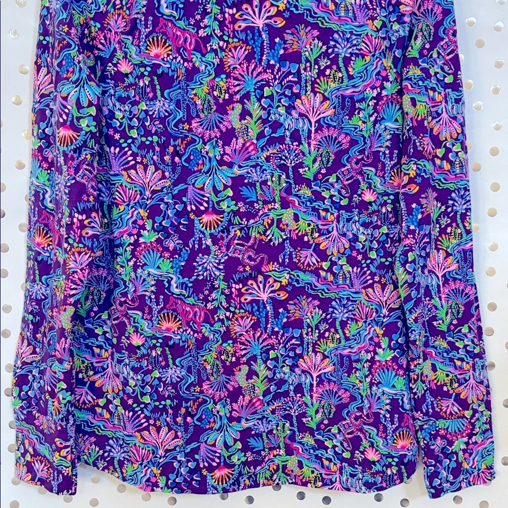 Lilly Pulitzer Luxletic Purple Berry Colony Conga Blythe Pullover UPF 50+ Top ~ - Picture 12 of 14